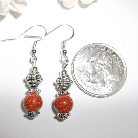 Earrings Sandstone Orange Sparkly Dangle NWT 4092 - Picture 6 of 8